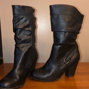 Faded glory black boots.